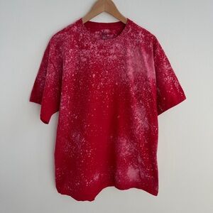 Red Bleached Crew Neck T‑Shirt